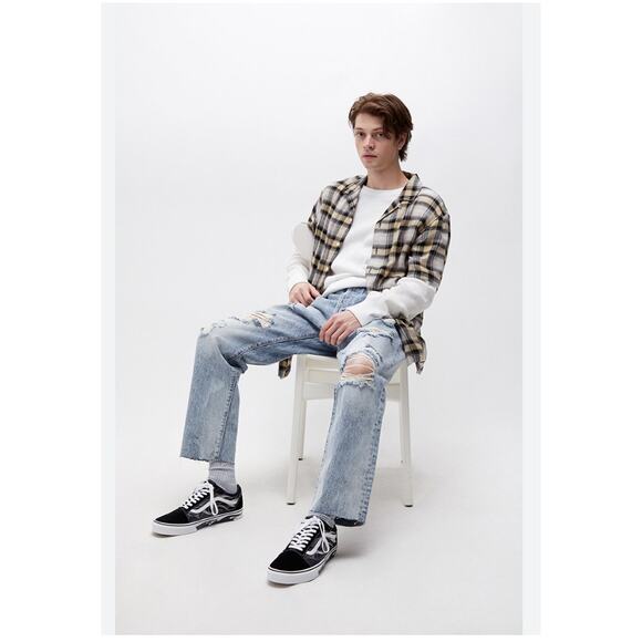 NWT PacSun Vintage Loose Jeans Men's 29 Acid Wash Distressed - Picture 3 of 9